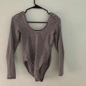 american apparel striped bodysuit